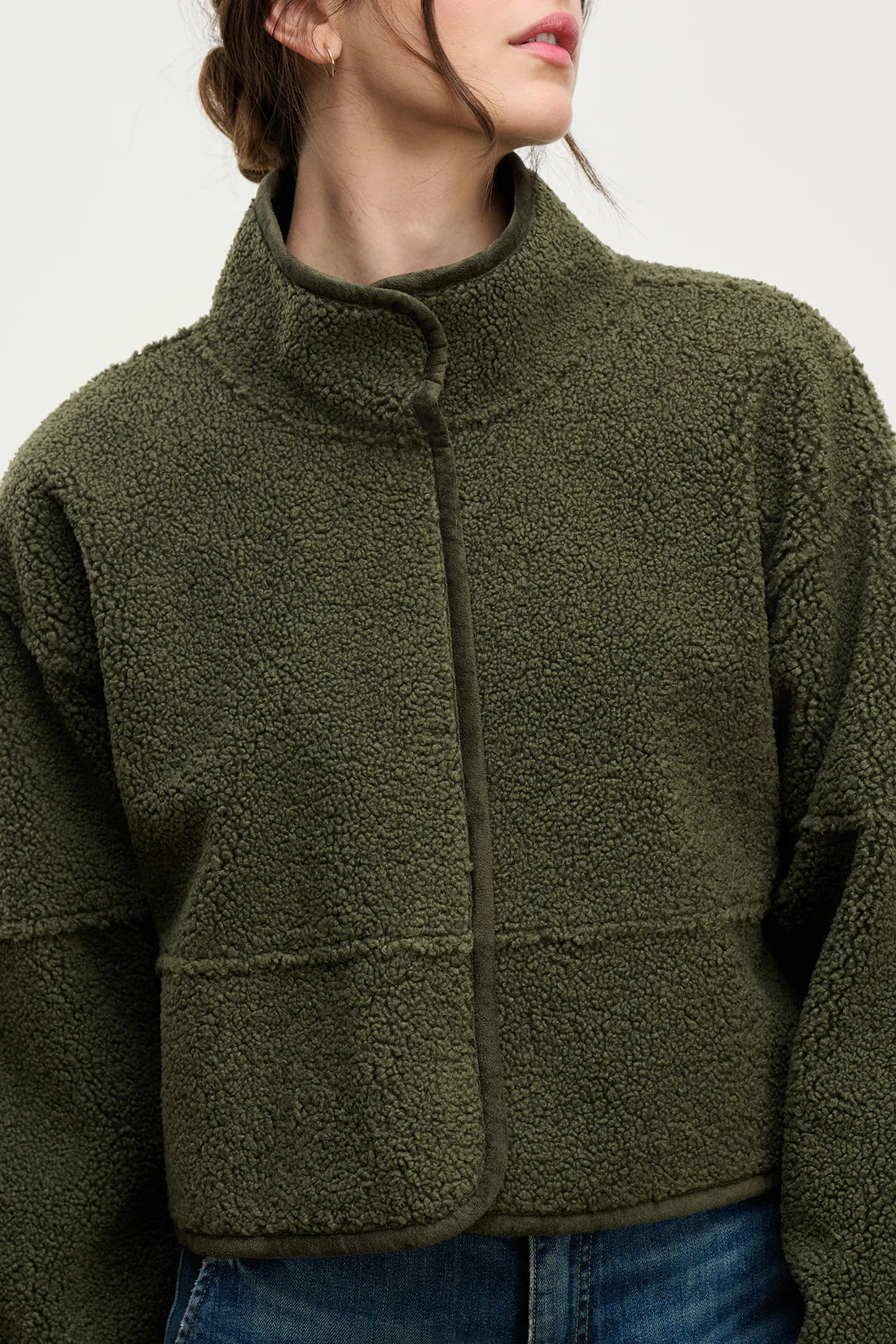 KELLY SHERPA REVERSIBLE JACKET IN ARMY